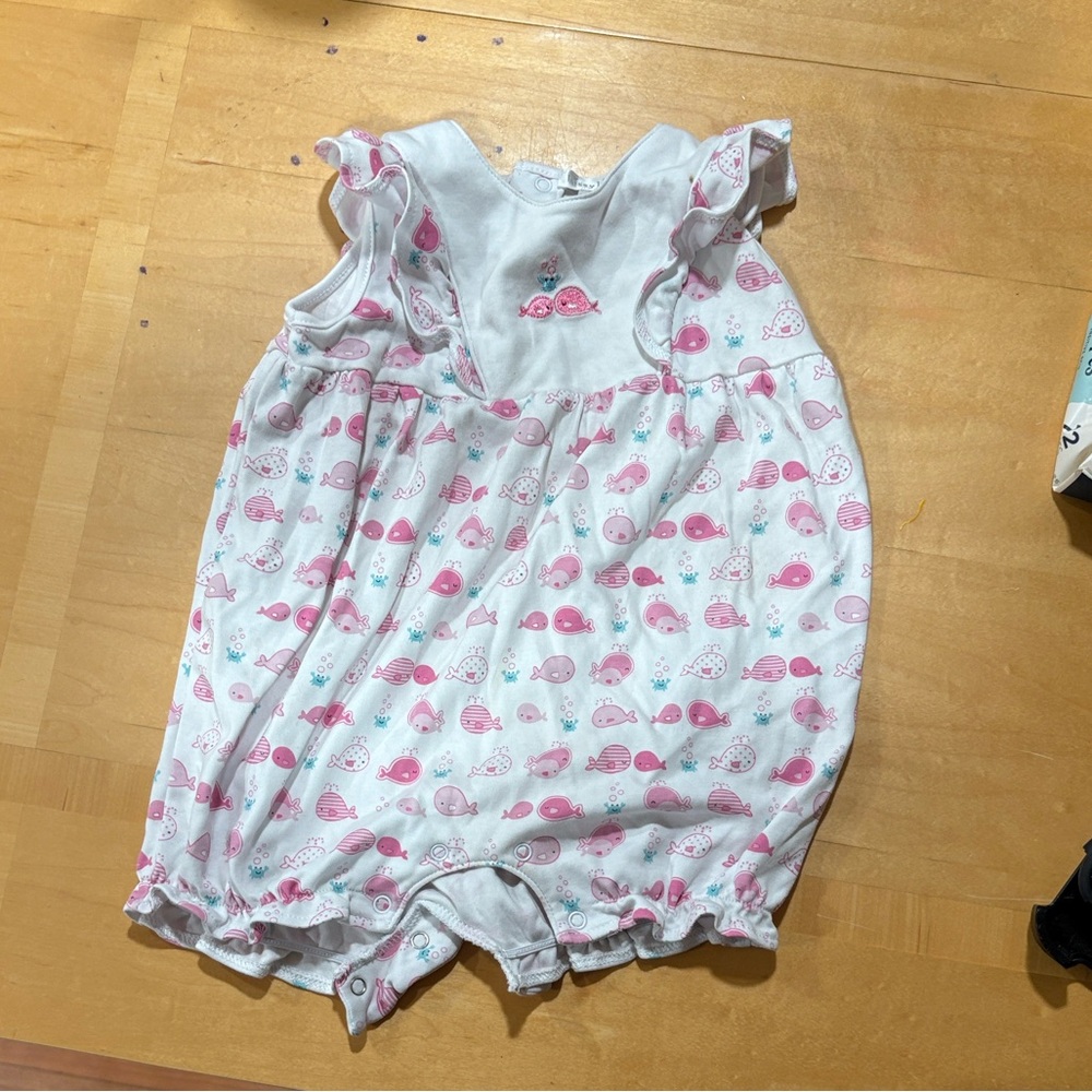 Adorable Pink and White Baby Romper